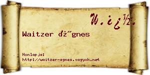 Waitzer Ágnes névjegykártya